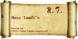 Mesz Tamás névjegykártya